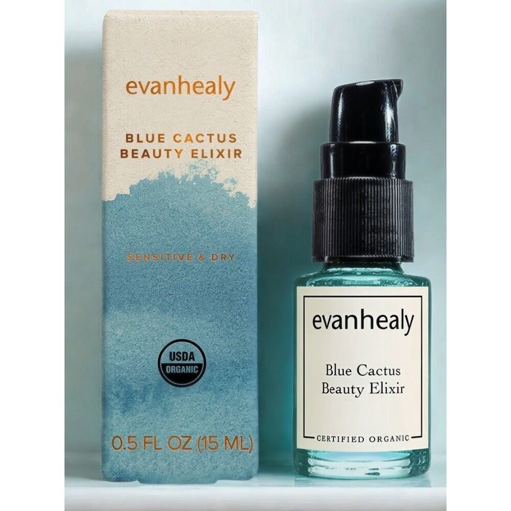 Evanhealy Blue Cactus Beauty Elixir 0.5oz Organic Face Oil Sensitive Dry Skin - Picture 7 of 7